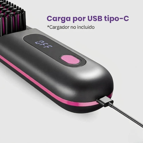 Mini Cepillo Alisador - Cabello de peluquería en 5 minutos. Donde sea. Sin cables
