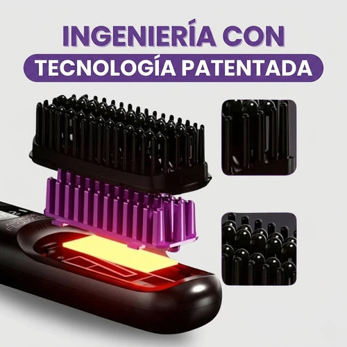 Mini Cepillo Alisador - Cabello de peluquería en 5 minutos. Donde sea. Sin cables